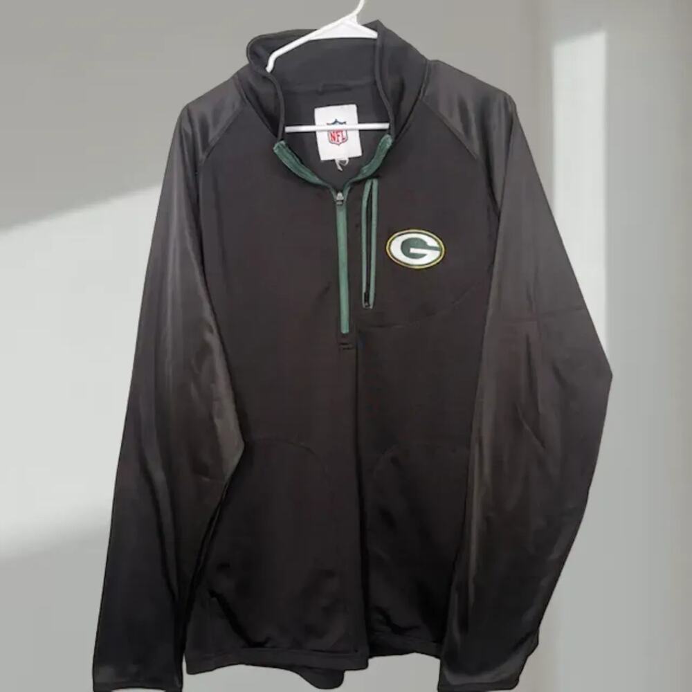 Green Bay Packers NFL Quarter-Zip Performance Pullover Jacket (Mens Large)